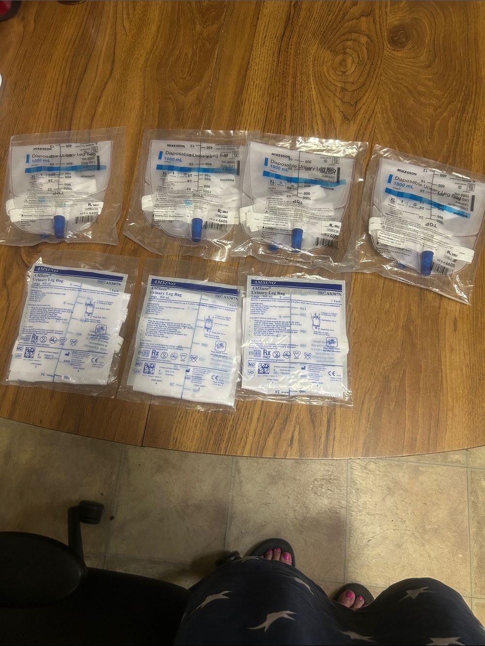 Medical IV Drainage Bags - Clear with Blue Valves (Lot)